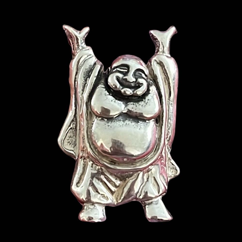 DOES THIS HAPPY GUY SPEAK TO YOU ~ Artisan Crafted Silver Happy Buddha Pendant